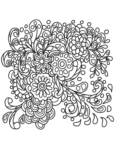 Abstract Doodle coloring page image