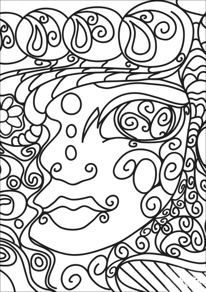 Abstract Doodle coloring page image