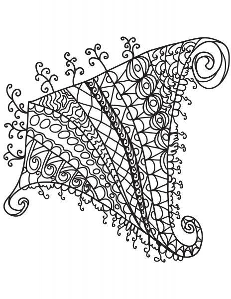 Abstract Doodle coloring page image