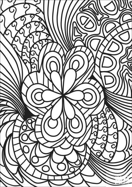 Abstract Doodle coloring page image