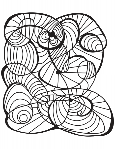 Abstract Doodle coloring page image