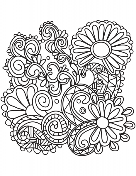 Abstract Doodle coloring page image