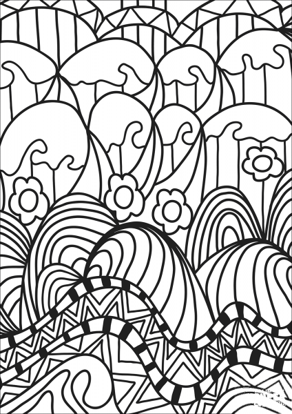 Abstract Doodle coloring page image