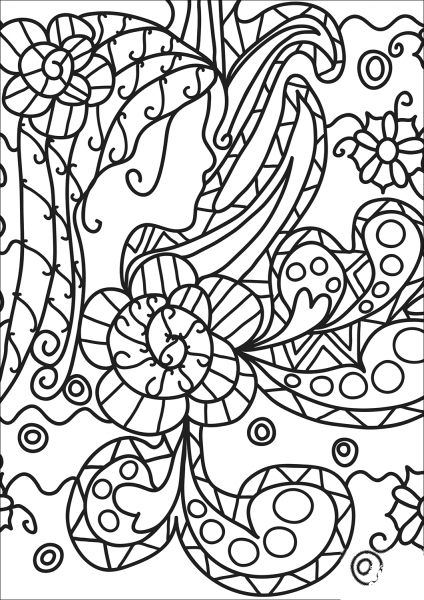 Abstract Doodle coloring page image