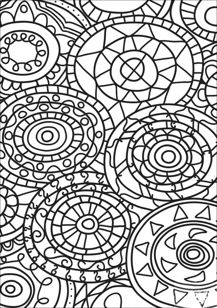 Abstract Doodle coloring page image