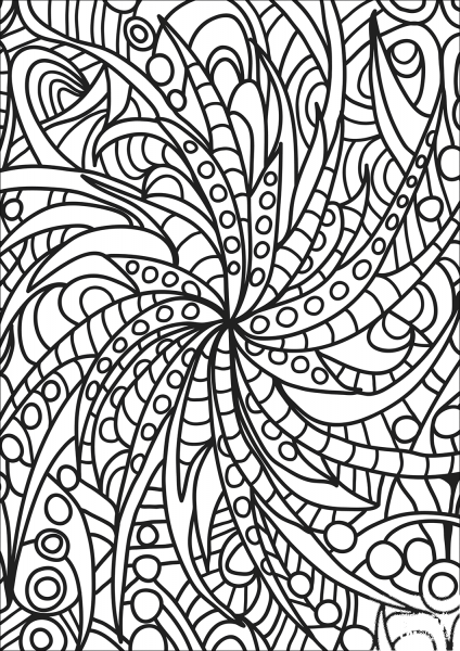Abstract Doodle coloring page image