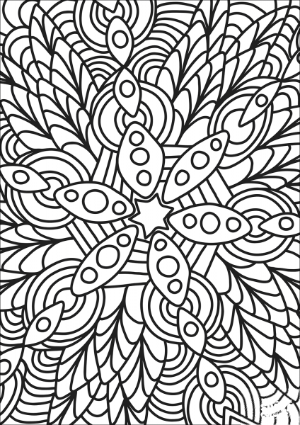 Abstract Doodle coloring page image