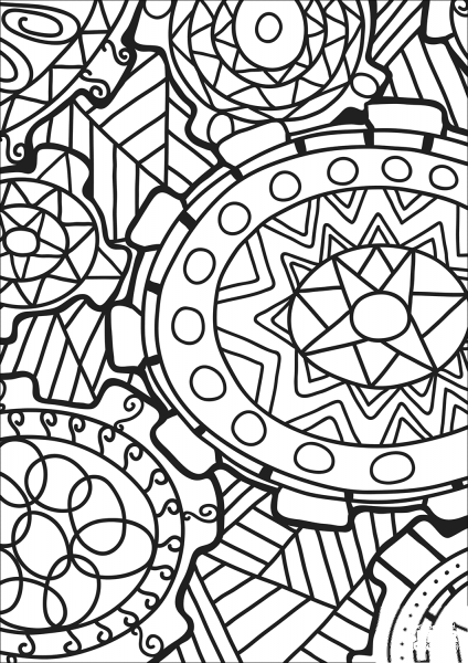 Abstract Doodle coloring page image