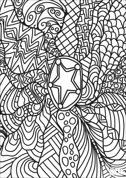 Abstract Doodle coloring page image