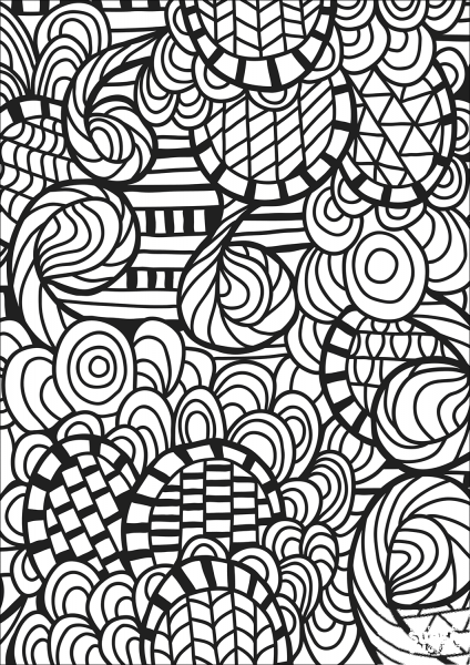 Abstract Doodle coloring page image