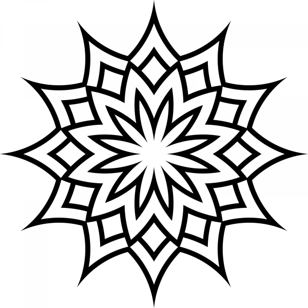 Abstract Flower coloring page image