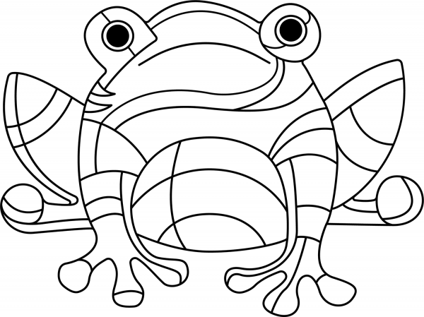 Abstract Frog coloring page image
