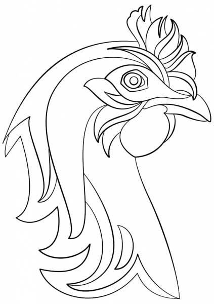 Abstract Hen coloring page image