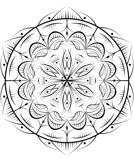 Abstract Mandala coloring page image