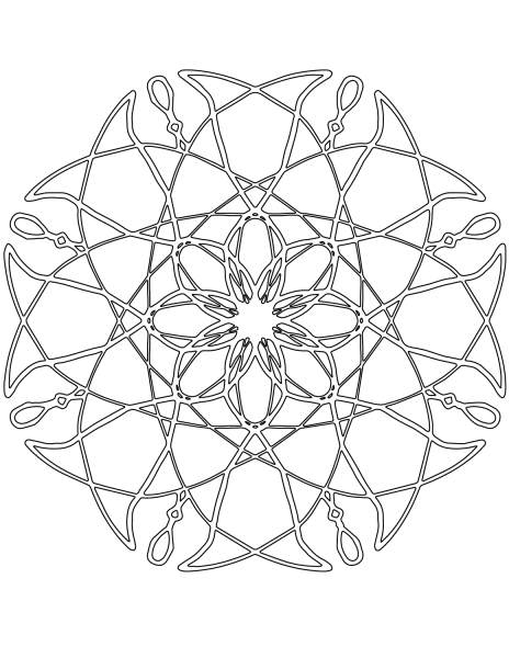 Abstract Mandala coloring page image