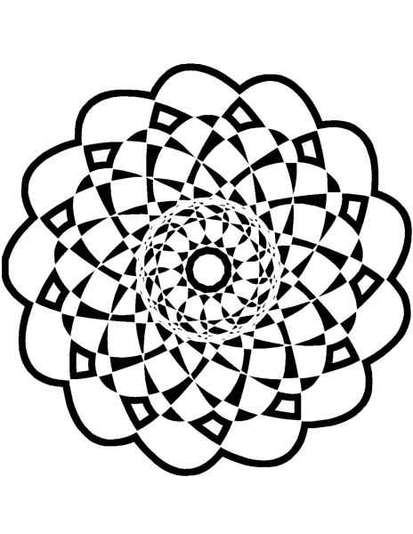 Abstract Mandala coloring page image
