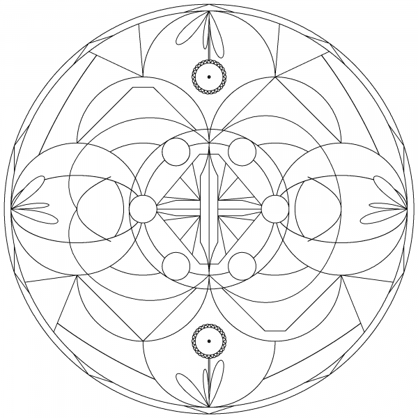 Abstract Mandala coloring page image