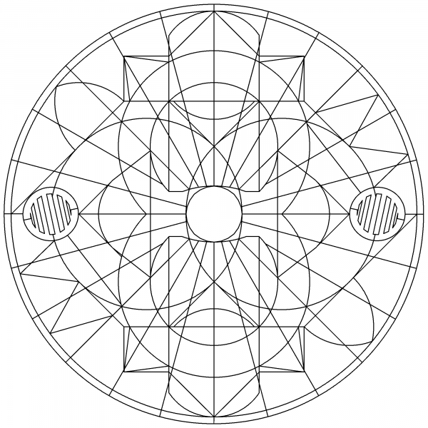 Abstract Mandala coloring page image