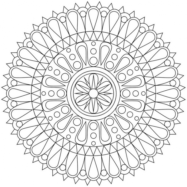 Abstract Mandala coloring page image