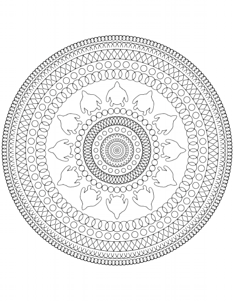 Abstract Mandala coloring page image