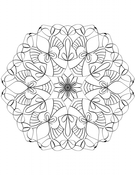 Abstract Mandala coloring page image