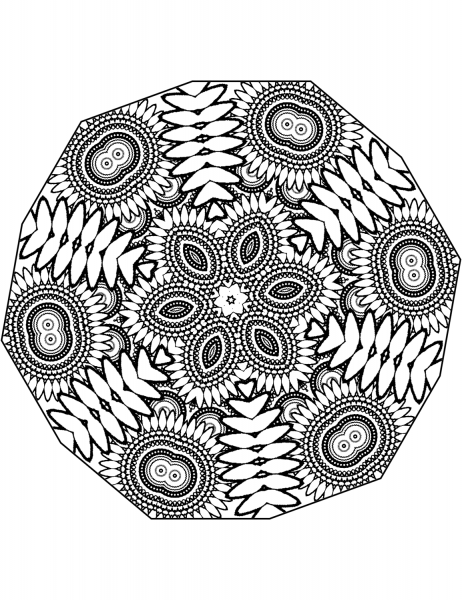 Abstract Mandala coloring page image