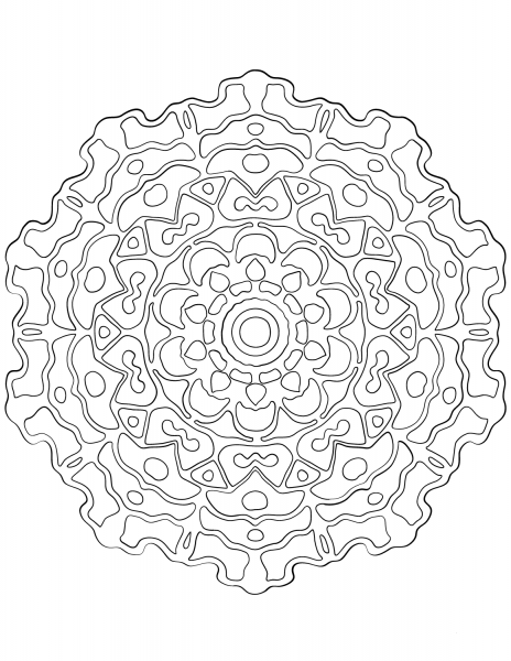 Abstract Mandala coloring page image