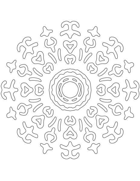 Abstract Mandala coloring page image