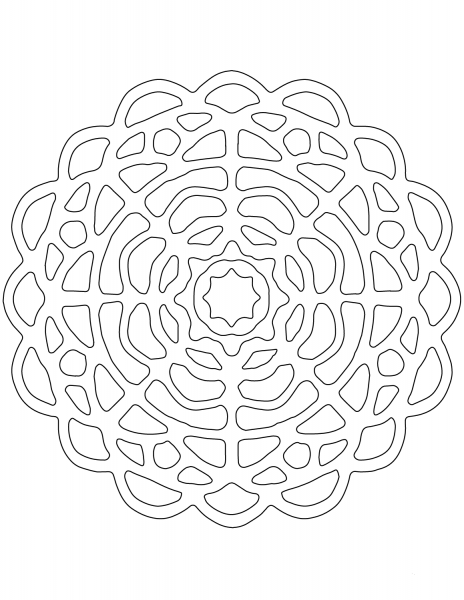 Abstract Mandala coloring page image