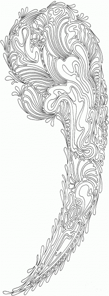 Abstract Paisley coloring page image