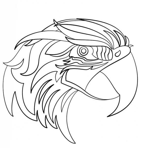 Abstract Parrot coloring page image