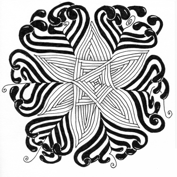 Abstract Zentangle 10 coloring page image