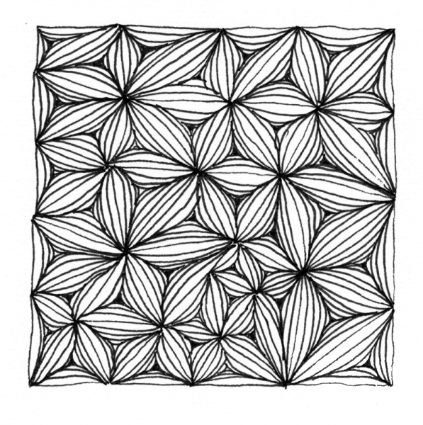 Abstract Zentangle 12 coloring page image