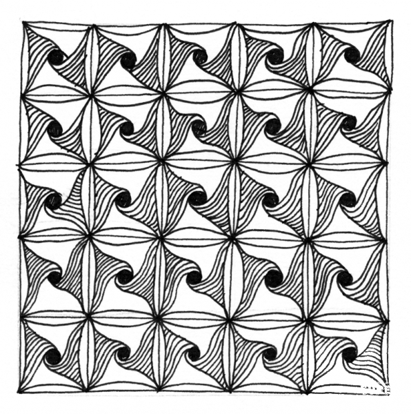 Abstract Zentangle 15 coloring page image