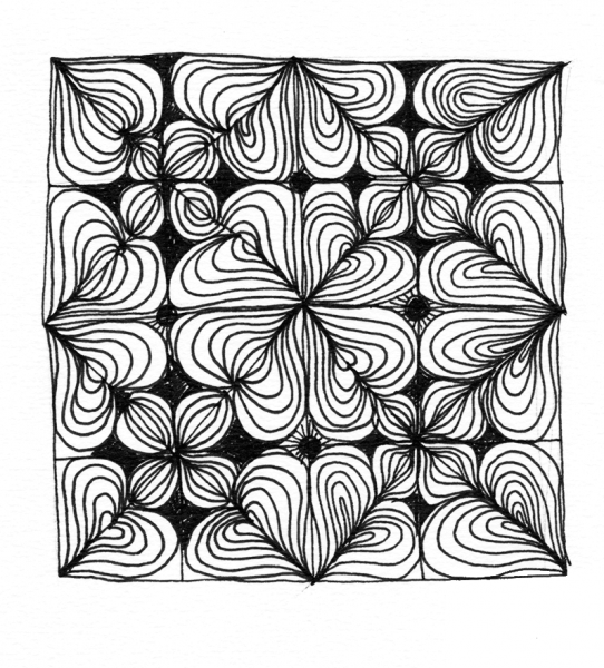 Abstract Zentangle 4 coloring page image