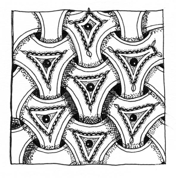 Abstract Zentangle 8 coloring page image