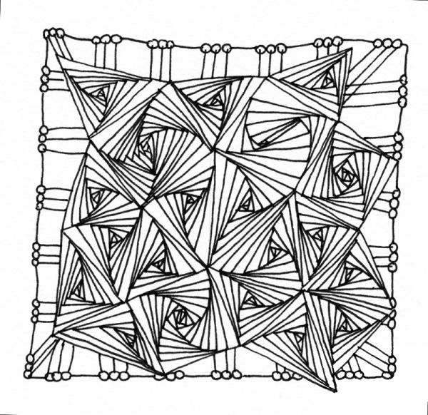 Abstract Zentangle 9 coloring page image