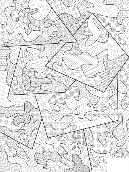 Abstract Zentangle coloring page image