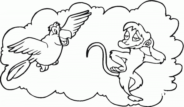 Abu The Monkey coloring page image