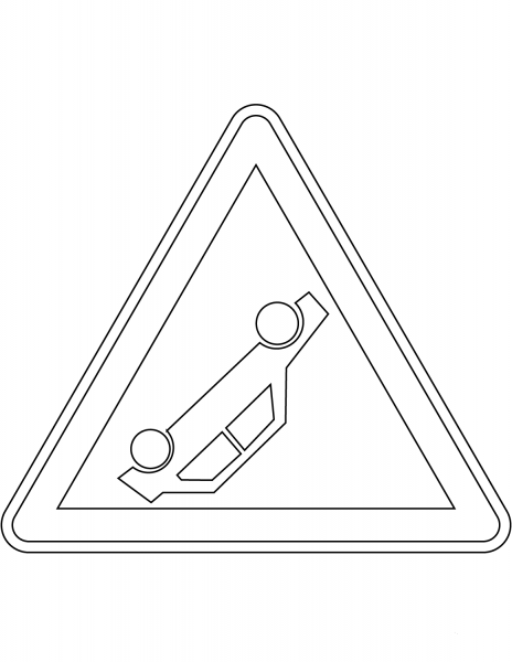 “Accident Area” Sign in France coloring page image