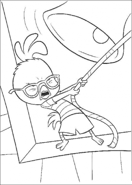 Ace Cluck is ringing The Bell  coloring page image