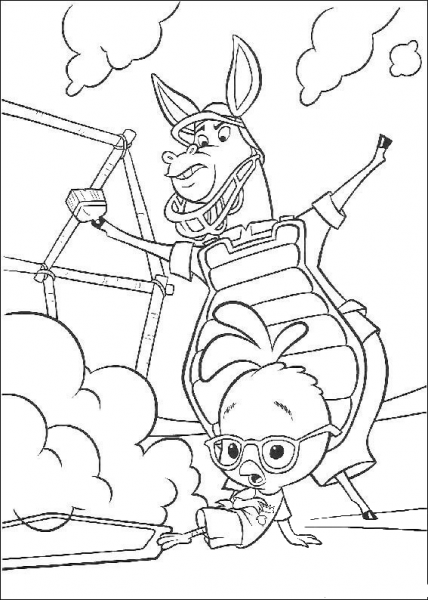 Ace Cluck playing baseball  coloring page image