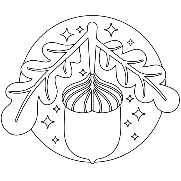 Acorn coloring page image