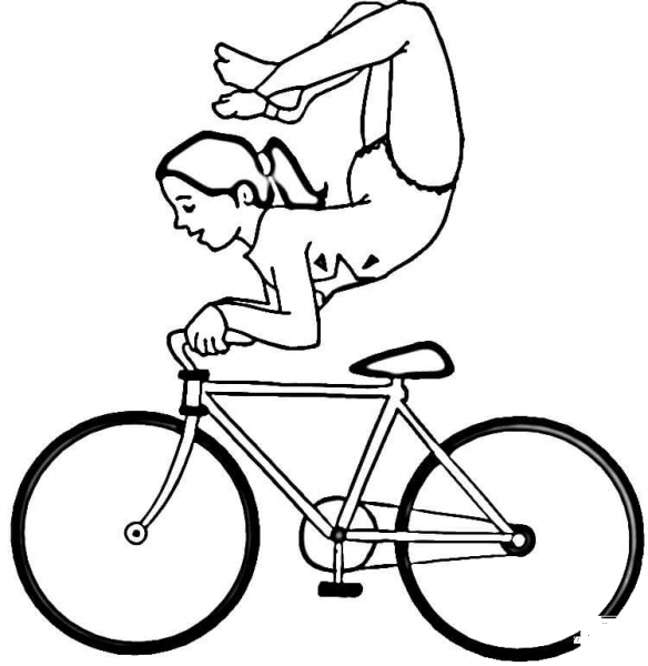 Acrobat on Bike  coloring page image