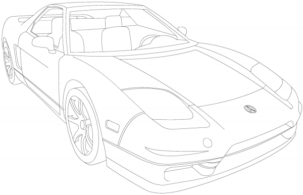 Acura NSX coloring page image