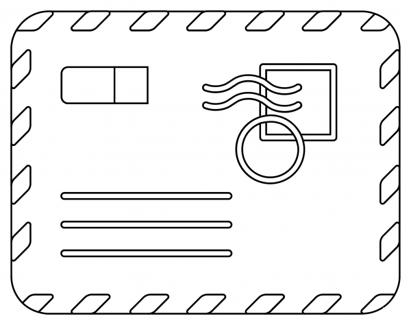 Addressed Envelope coloring page image