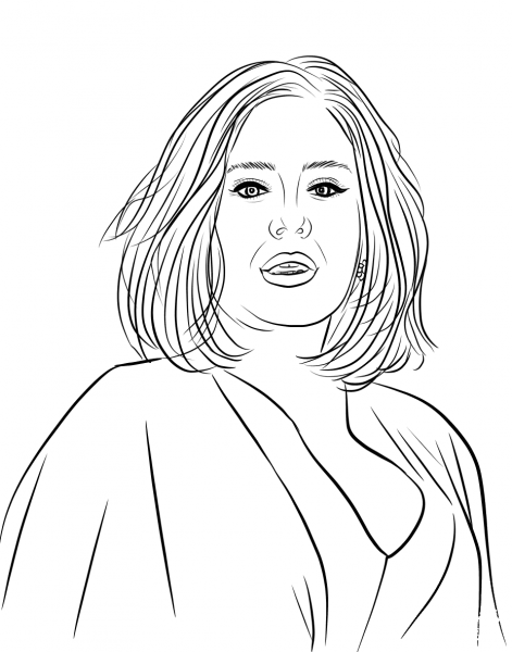 Adele coloring page image