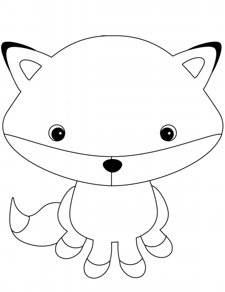 Adorable Fox coloring page image