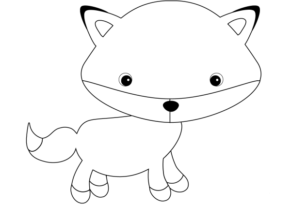 Adorable Fox coloring page image