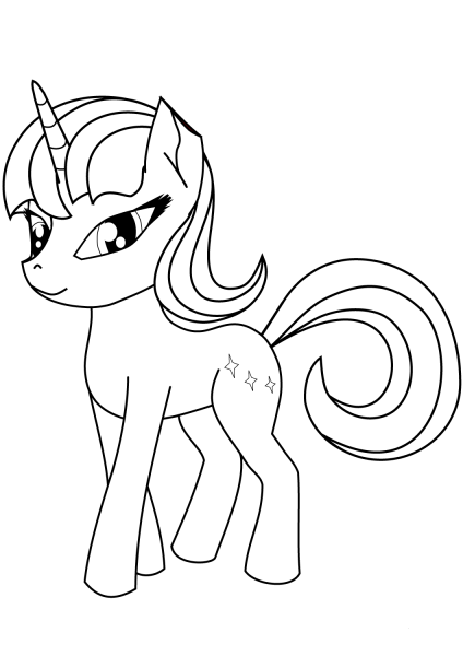 Adorable Unicorn coloring page image